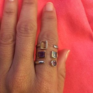 Gold and silver plated Amethyst ring